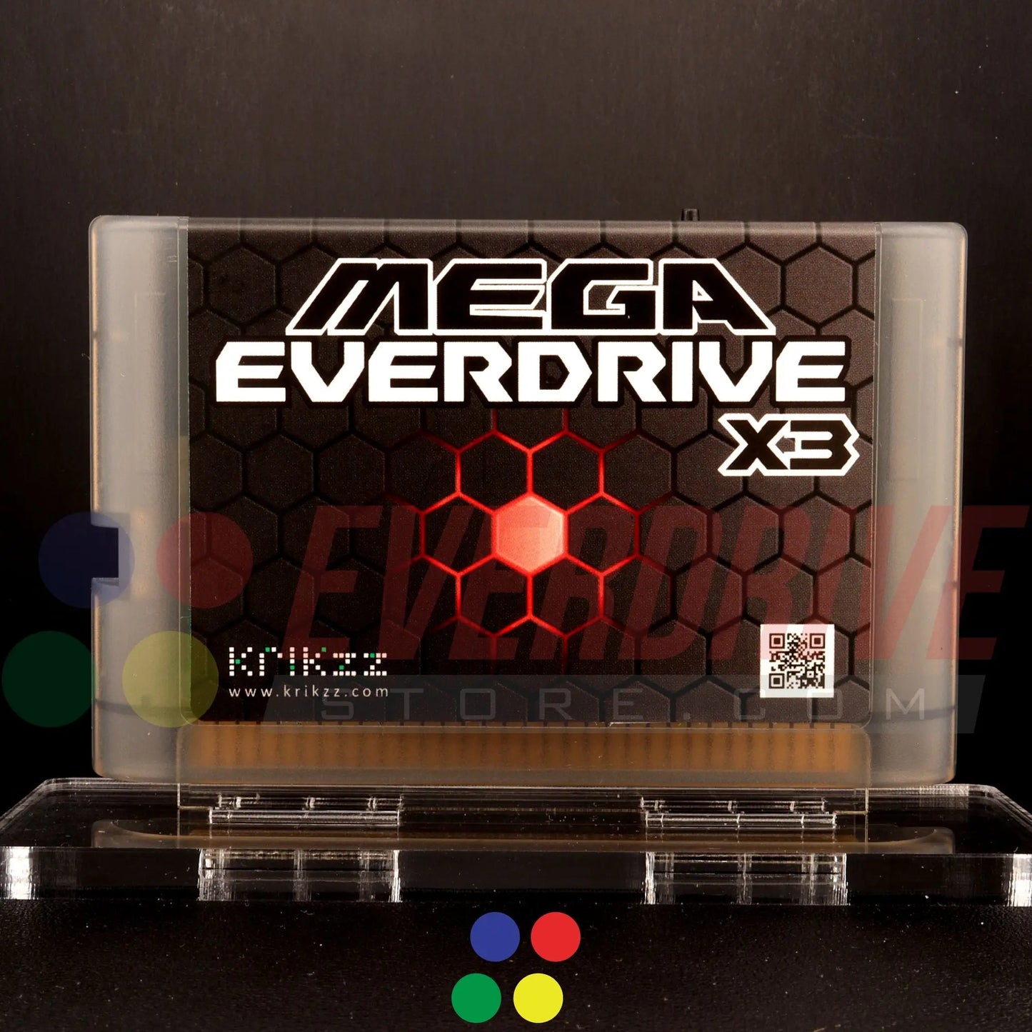 Mega Everdrive X3 - Frosted Black by Krikzz for Genesis or Mega Drive Krikzz